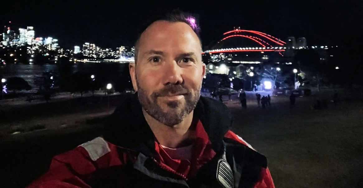 Steve McDowell working as a registered paramedic at Vivid Sydney.